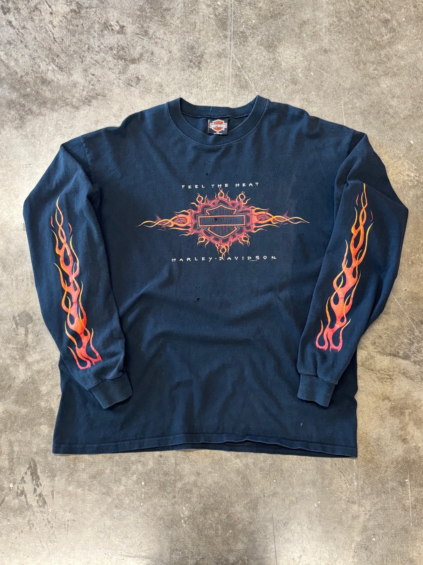 Vintage Harley Davidson Feel the heat long sleeve size xl no koi