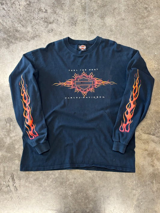 Vintage Harley Davidson Feel the heat long sleeve size xl no koi