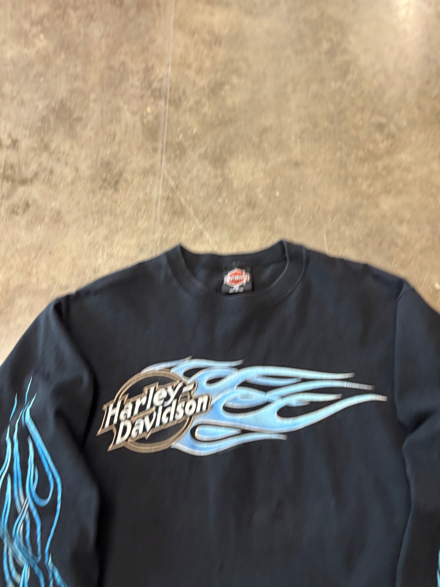 Vintage Harley Davidson blue flame size medium