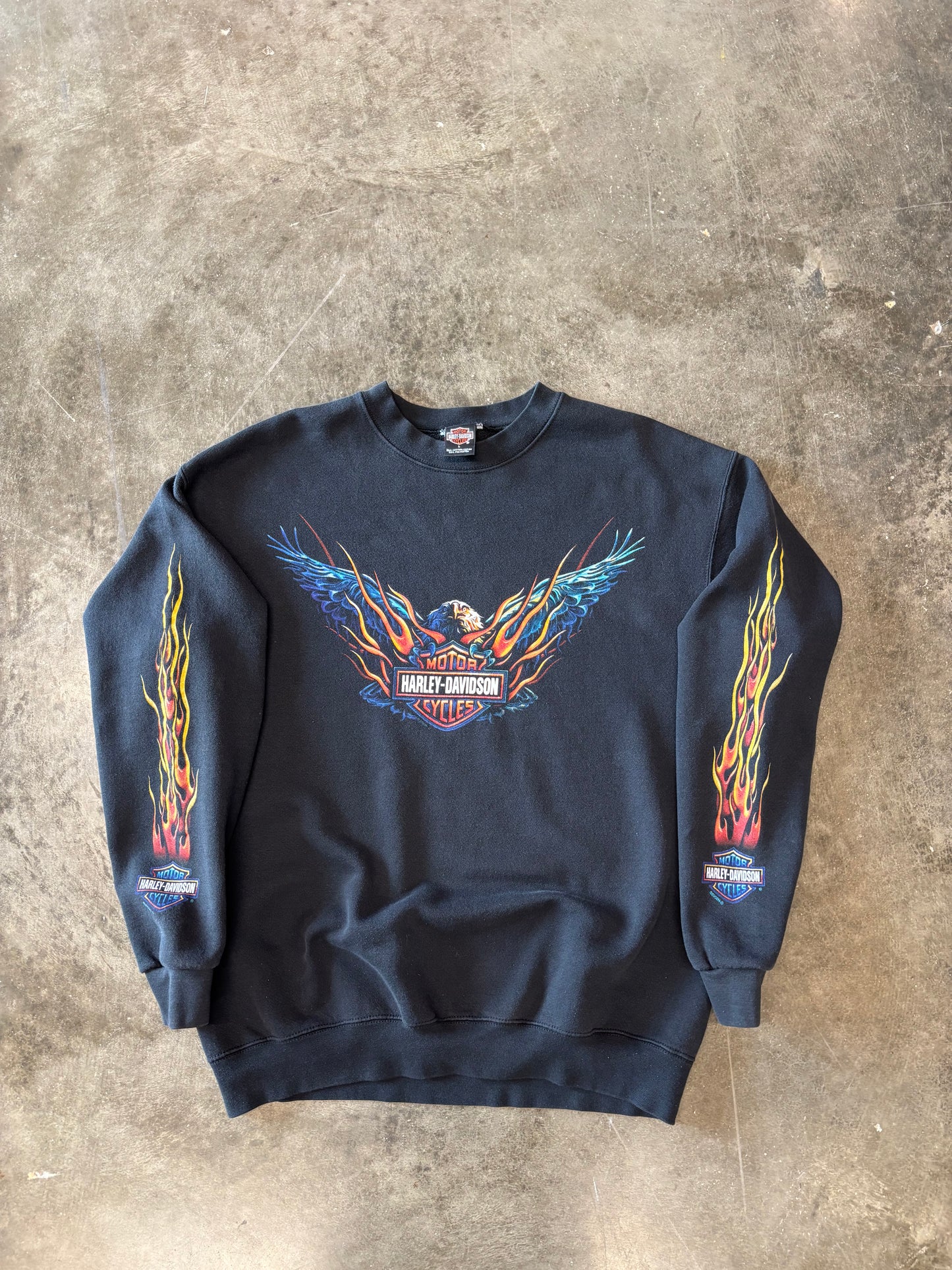 Vintage Harley Davidson Flaming Eagle sweatshirt size Large