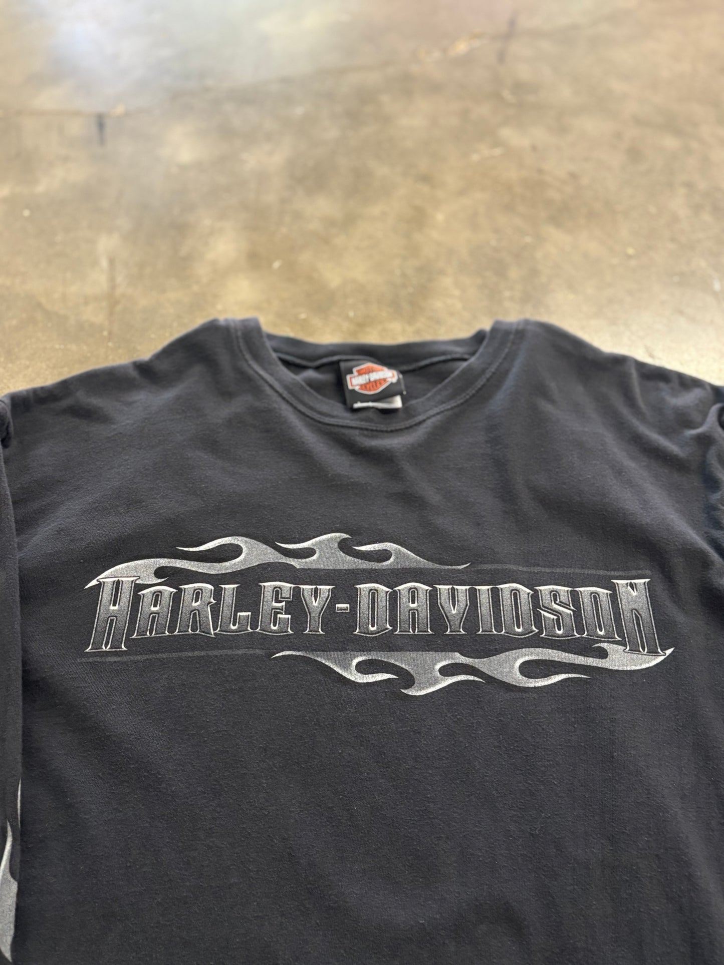 Vintage Harley Davidson chrome flame long sleeve size large