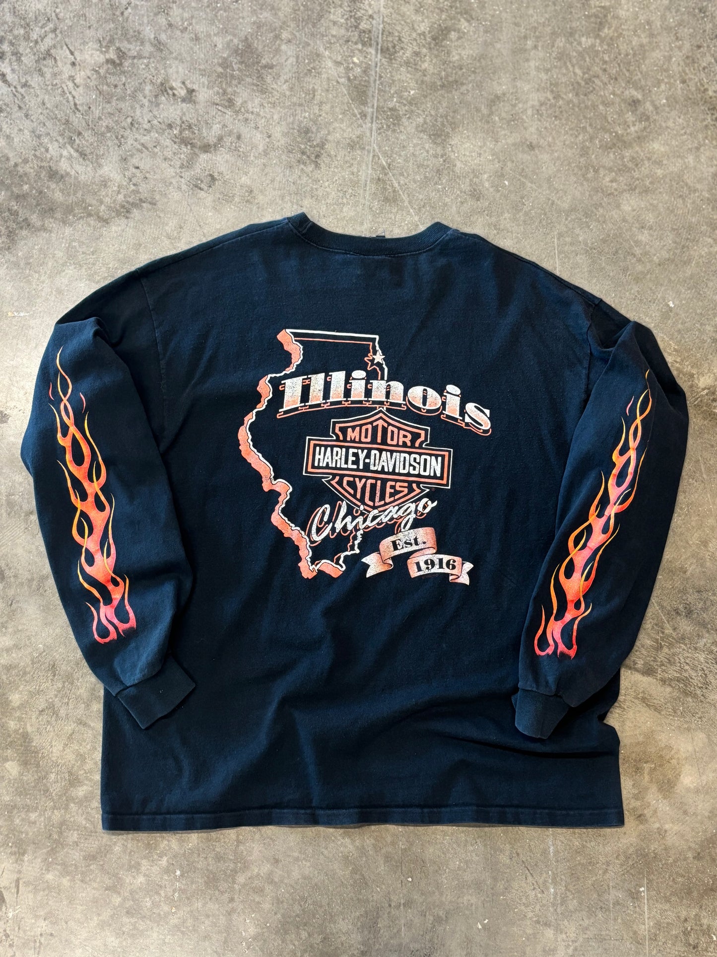 Vintage Harley Davidson Feel the heat long sleeve size xl no koi