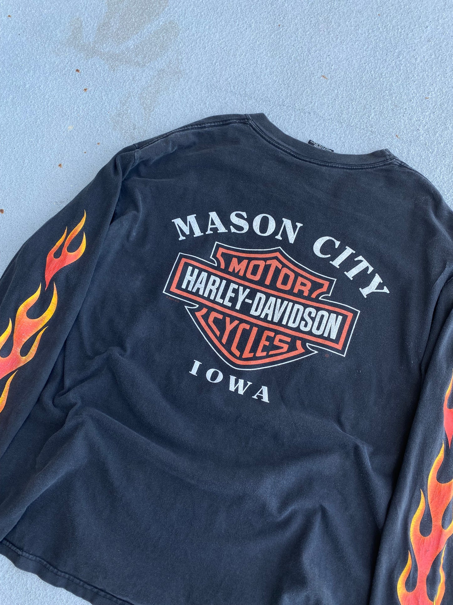 Vintage Harley Davidson Flame Shovel-head Long sleeve Size Large