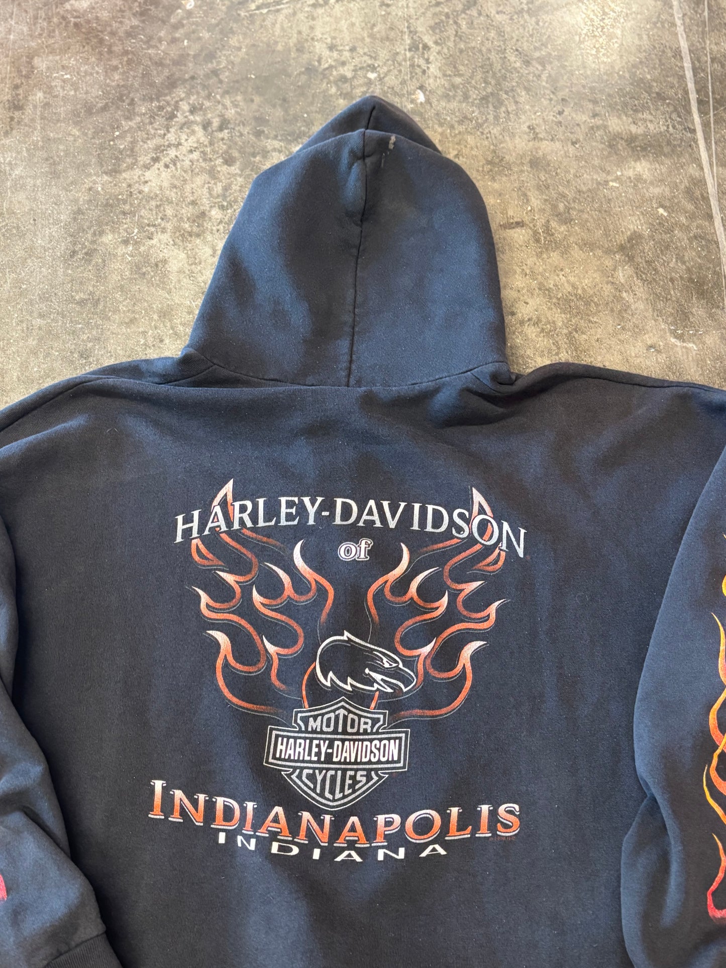 Vintage Harley Davidson Flame zip up size xl