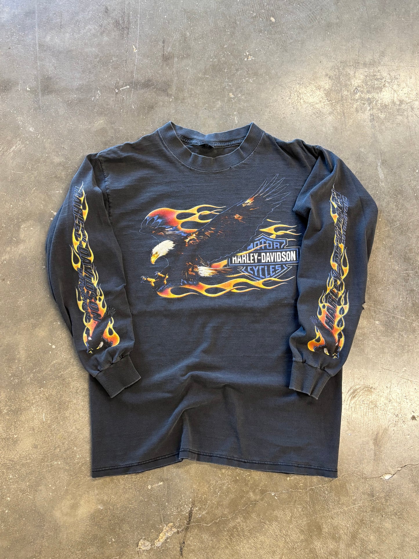 Vintage Harley Davidson Faded out 90’s Eagle long sleeve size medium