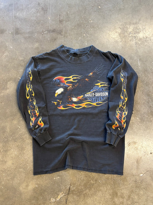 Vintage Harley Davidson Faded out 90’s Eagle long sleeve size medium