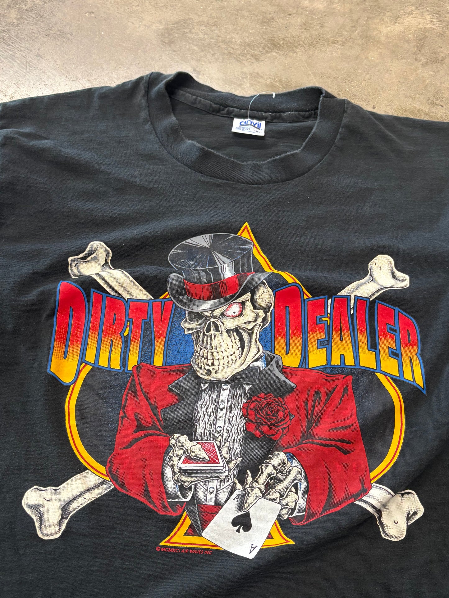 Vintage Dirty Dealer skull shirt size xl