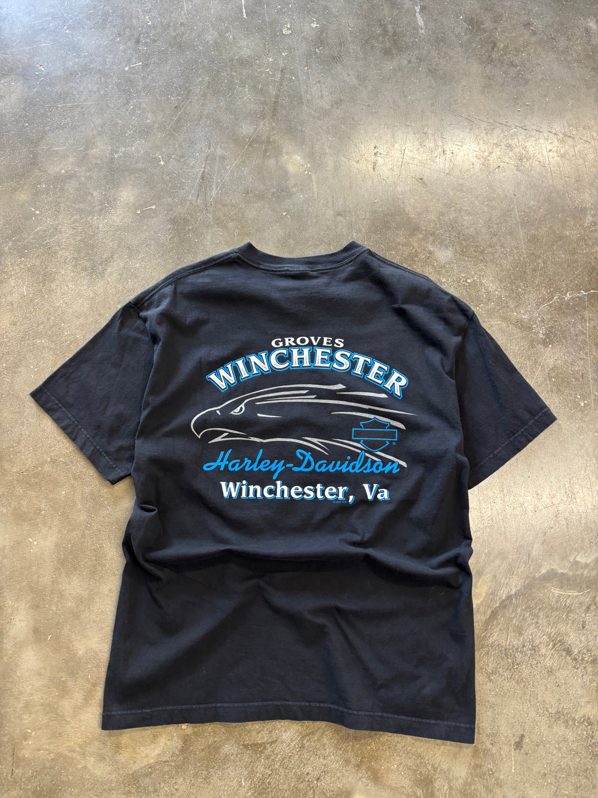 Vintage Harley Davidson blue flame shirt size large