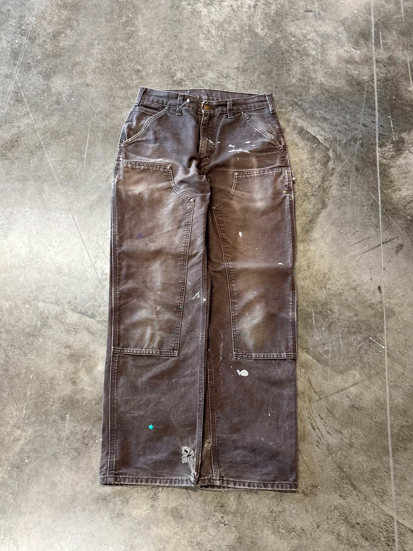 Vintage Brown Carharrt double knees faded
