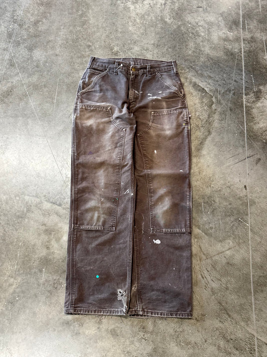 Vintage Brown Carharrt double knees faded