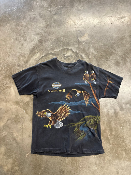 Vintage Harley Davidson Eagle AOP shirt size large