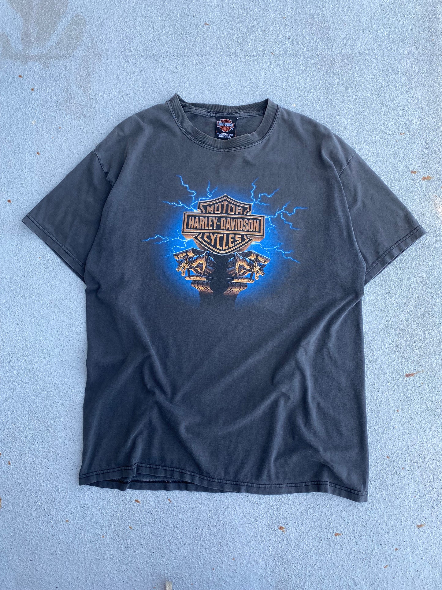 Vintage Harley Gargoyle Lightning Shirt Size Large