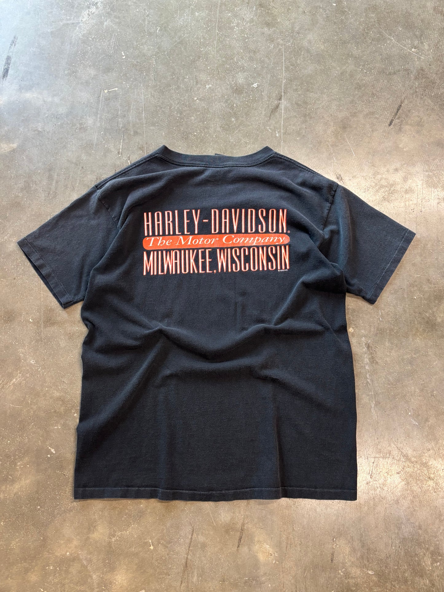 Vintage Harley Davidson Eagle engine shirt size large