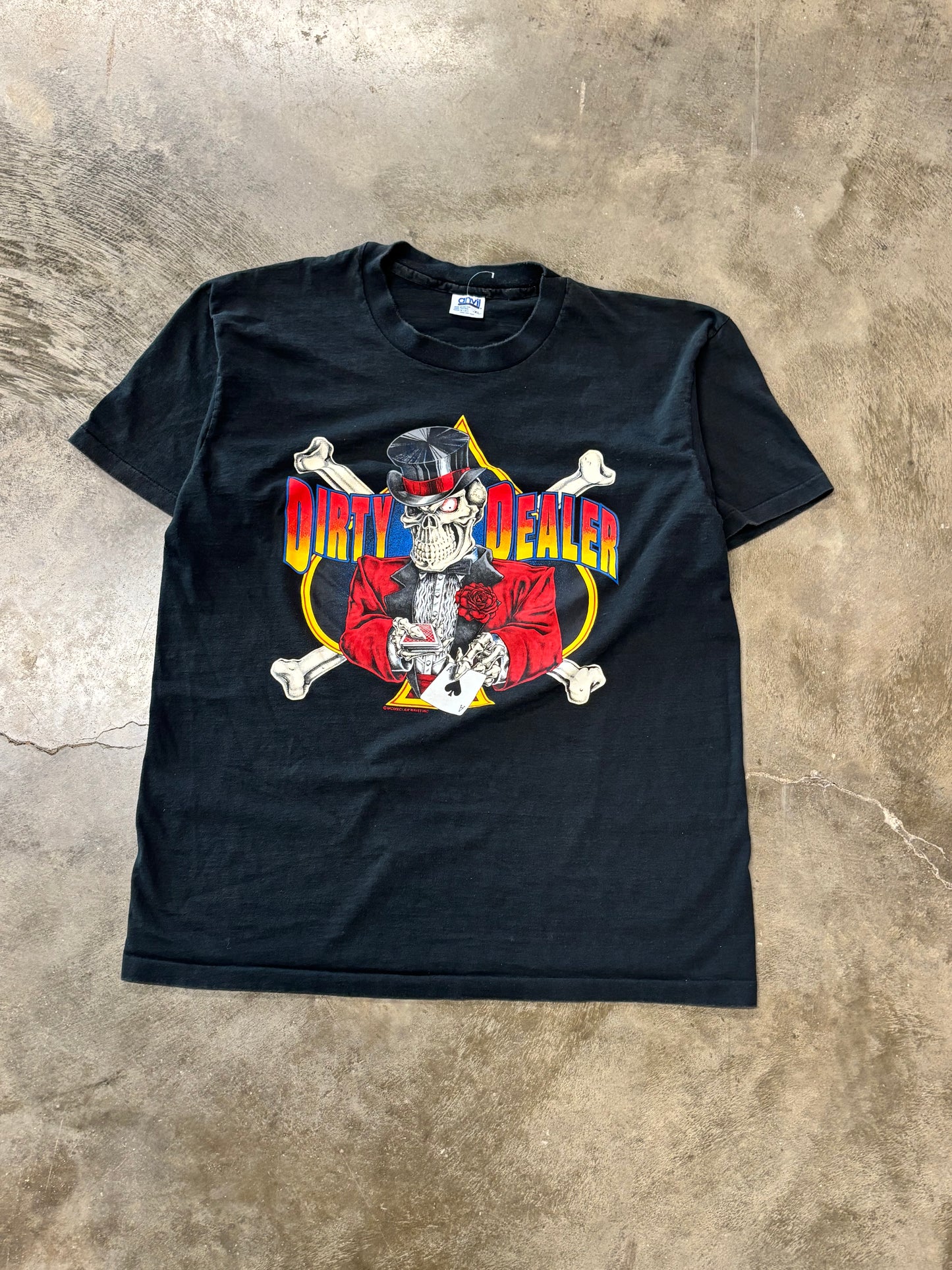 Vintage Dirty Dealer skull shirt size xl