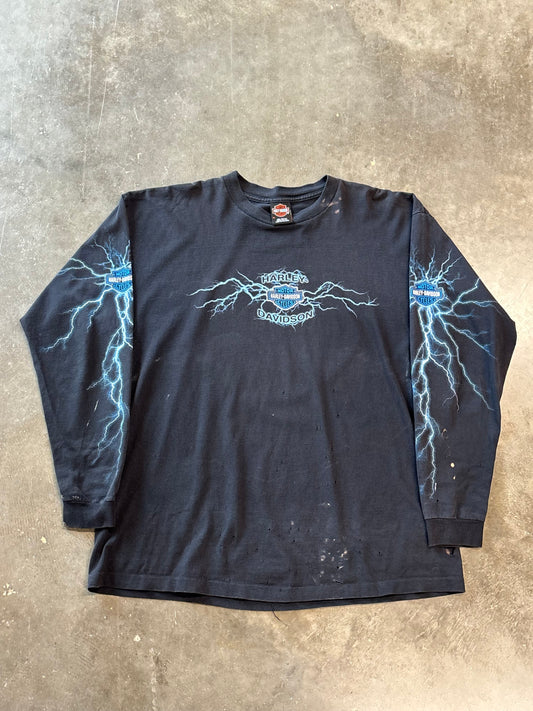 Vintage Harley Davidson thrashed lightning long sleeve size xl shirt