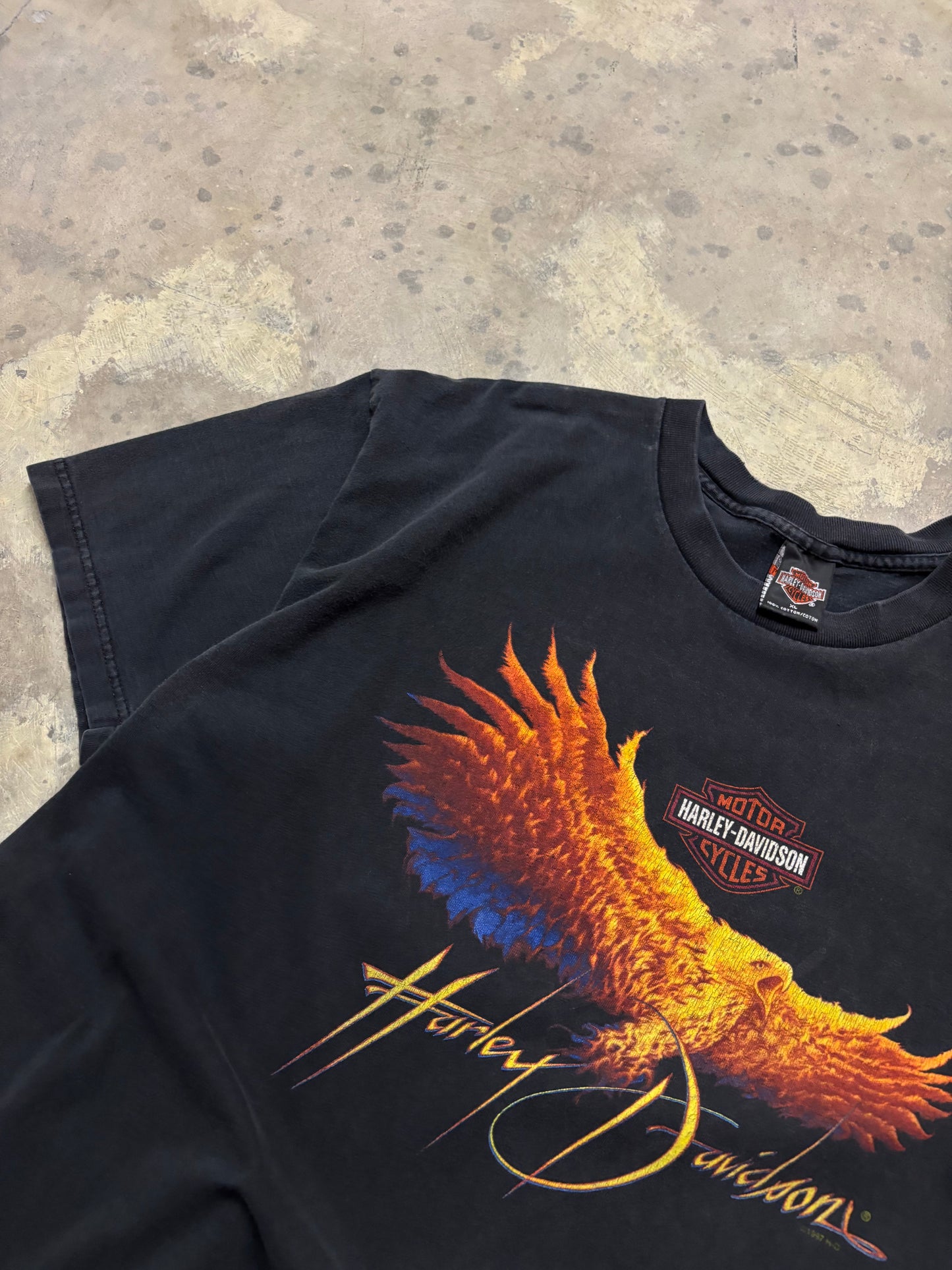 Vintage Harley Davidson flaming eagle shirt size XL