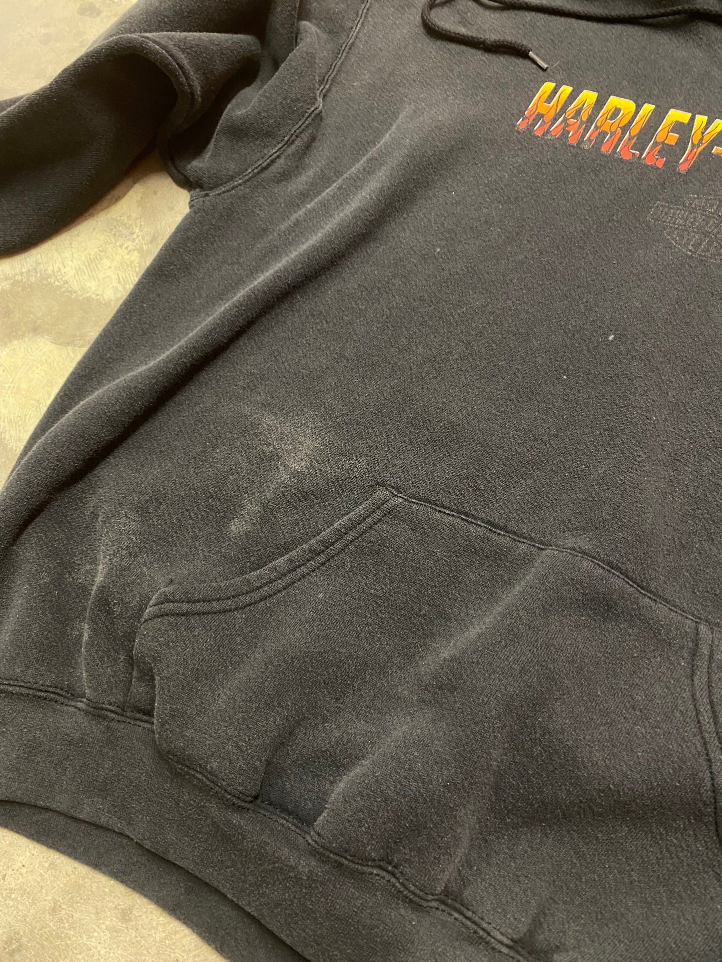 Vintage Harley Davidson Flame sleeve hoodie size XL