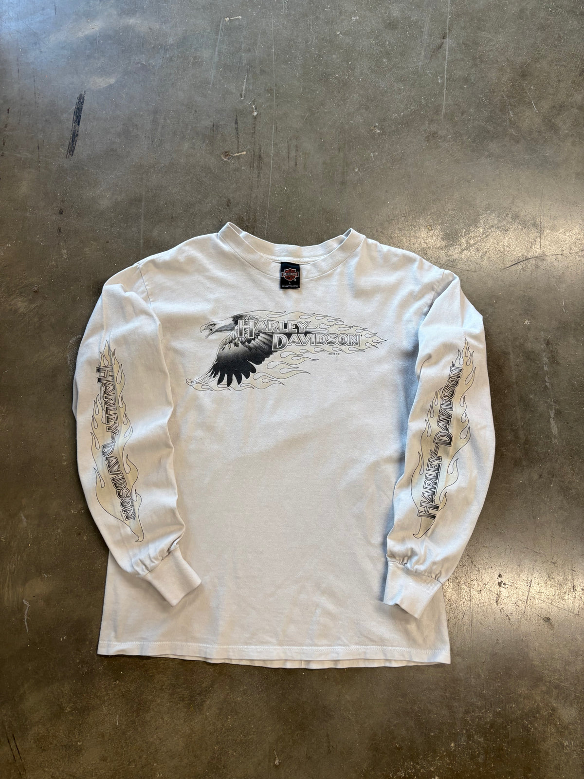 Vintage White Harley Davidson Eagle Longsleeve size large shirt