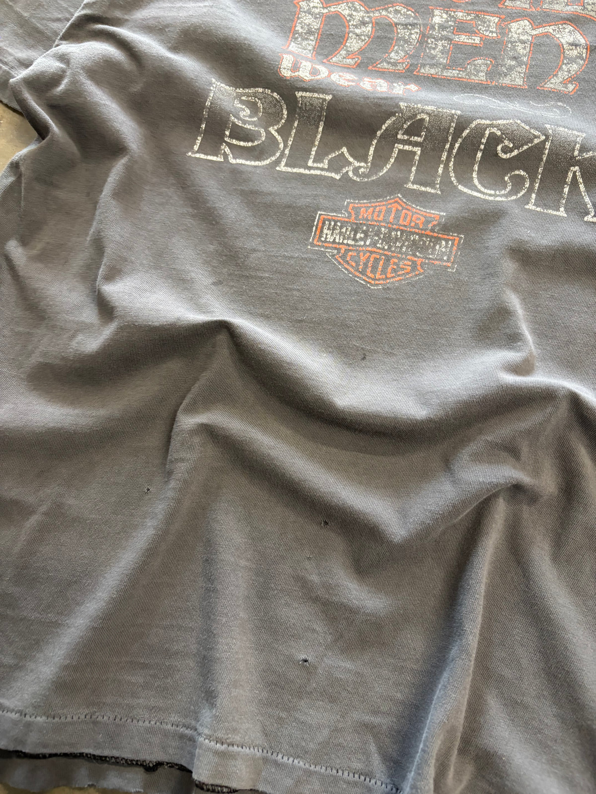 Vintage smoked out 80’s Harley Davidson real men wear black shirt size large