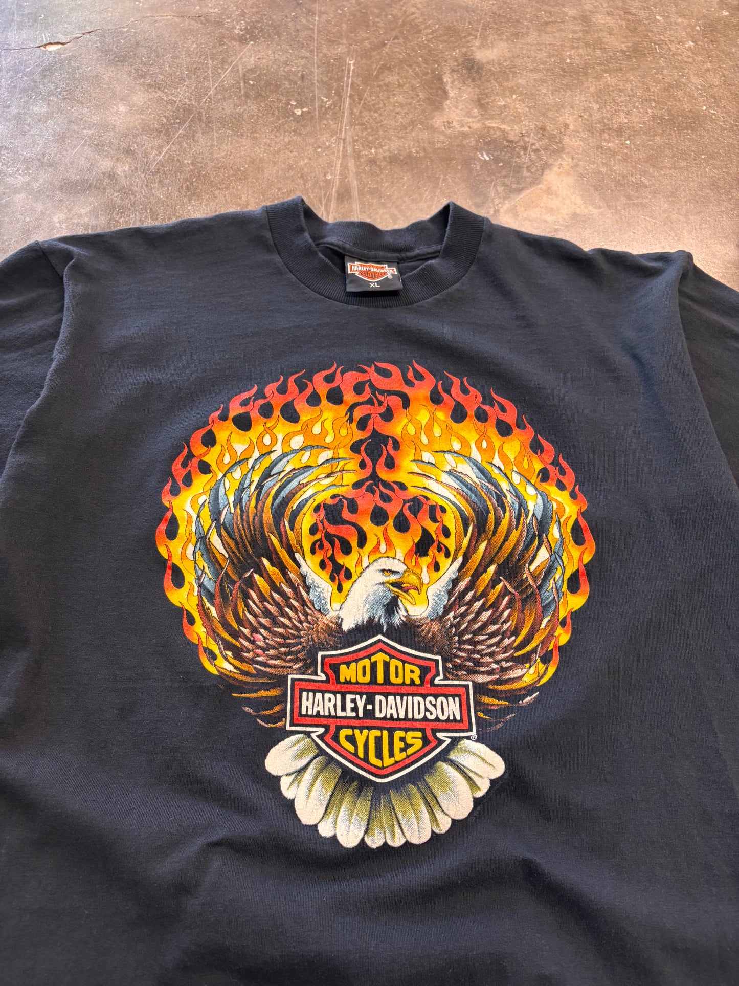 Vintage Harley Davidson Flaming Eagle shirt size xl
