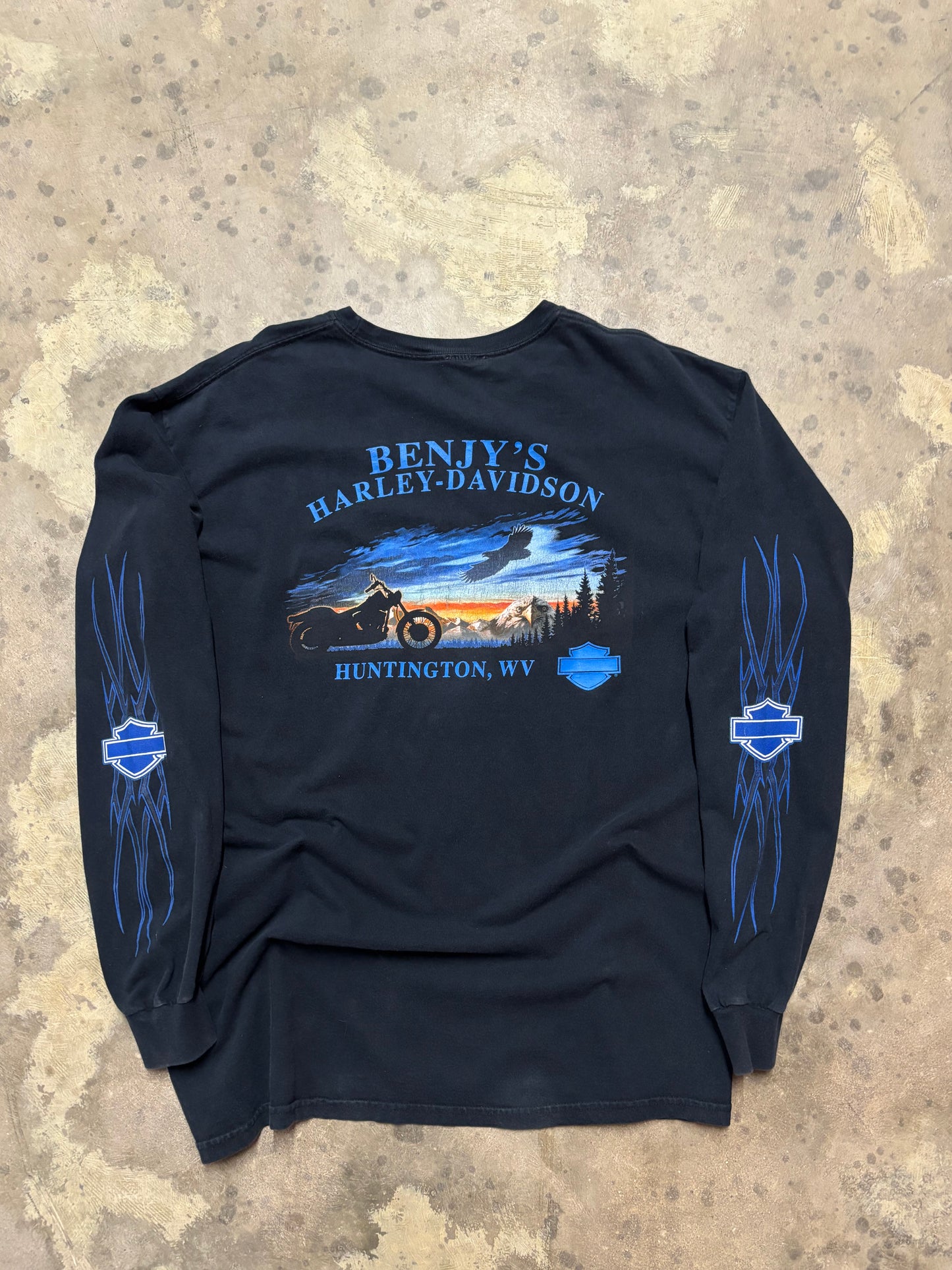 Vintage Harley Davidson Blue Shield longsleeve shirt size large