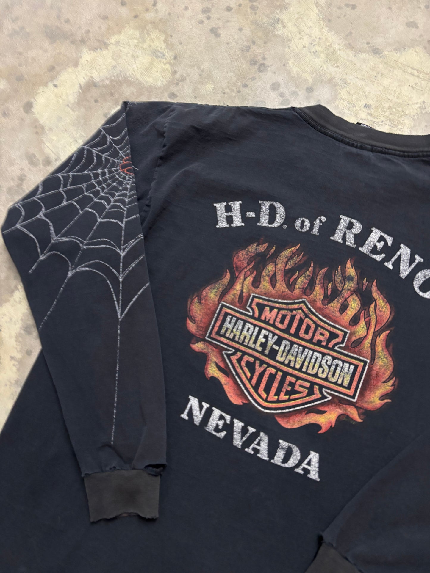 Vintage Harley Davidson Spider Web long sleeve shirt size large