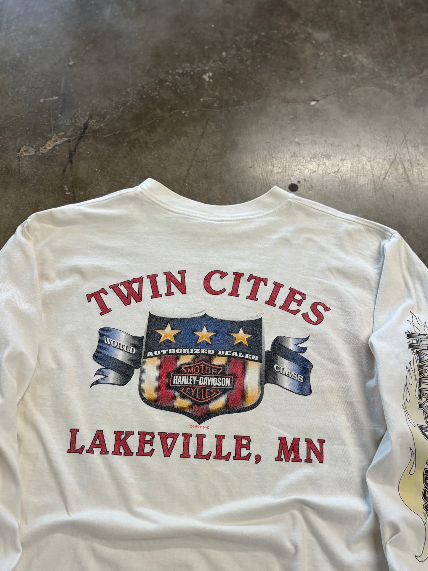 Vintage Harley Davidson Marshmallow long sleeve size large