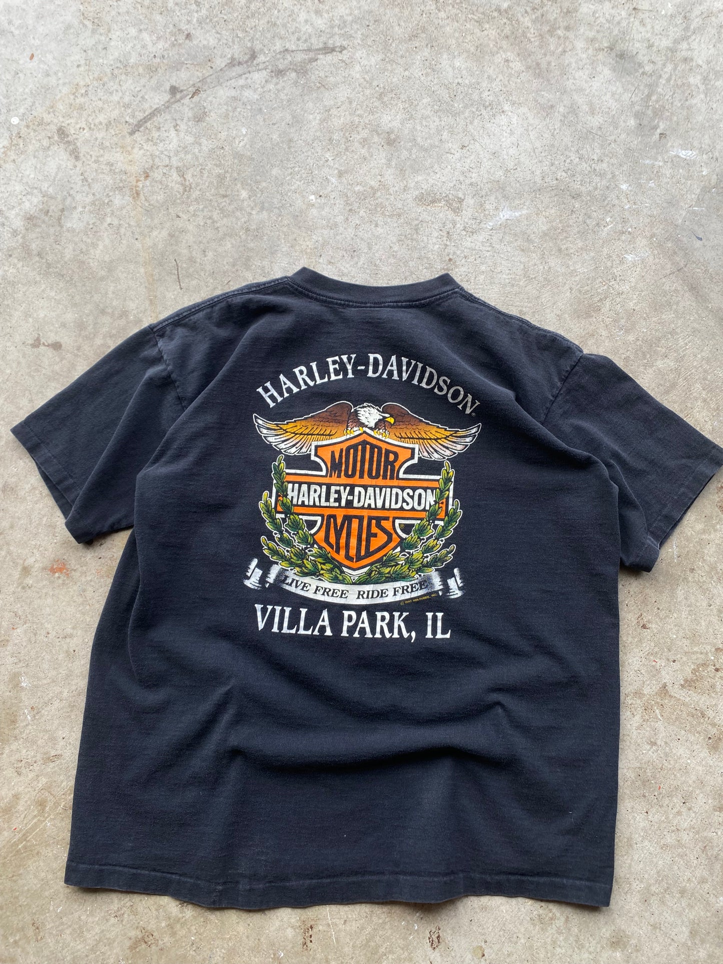 Vintage Harley Davidson Loud Pipes Save lives shirt size large