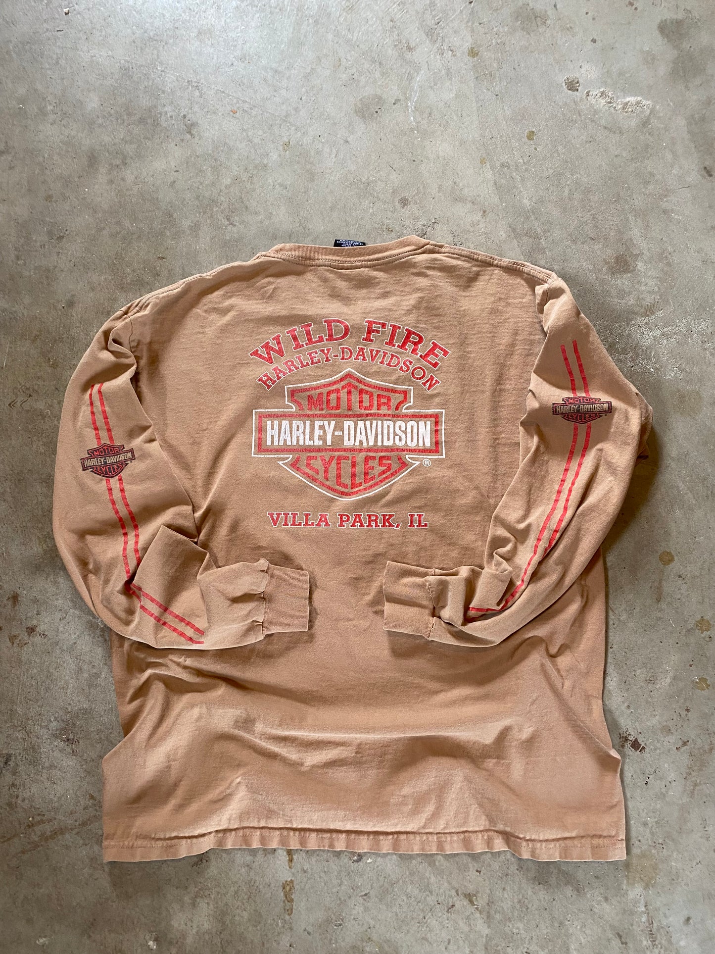 Vintage Earth Tone Harley Davidson Long sleeve Size XL