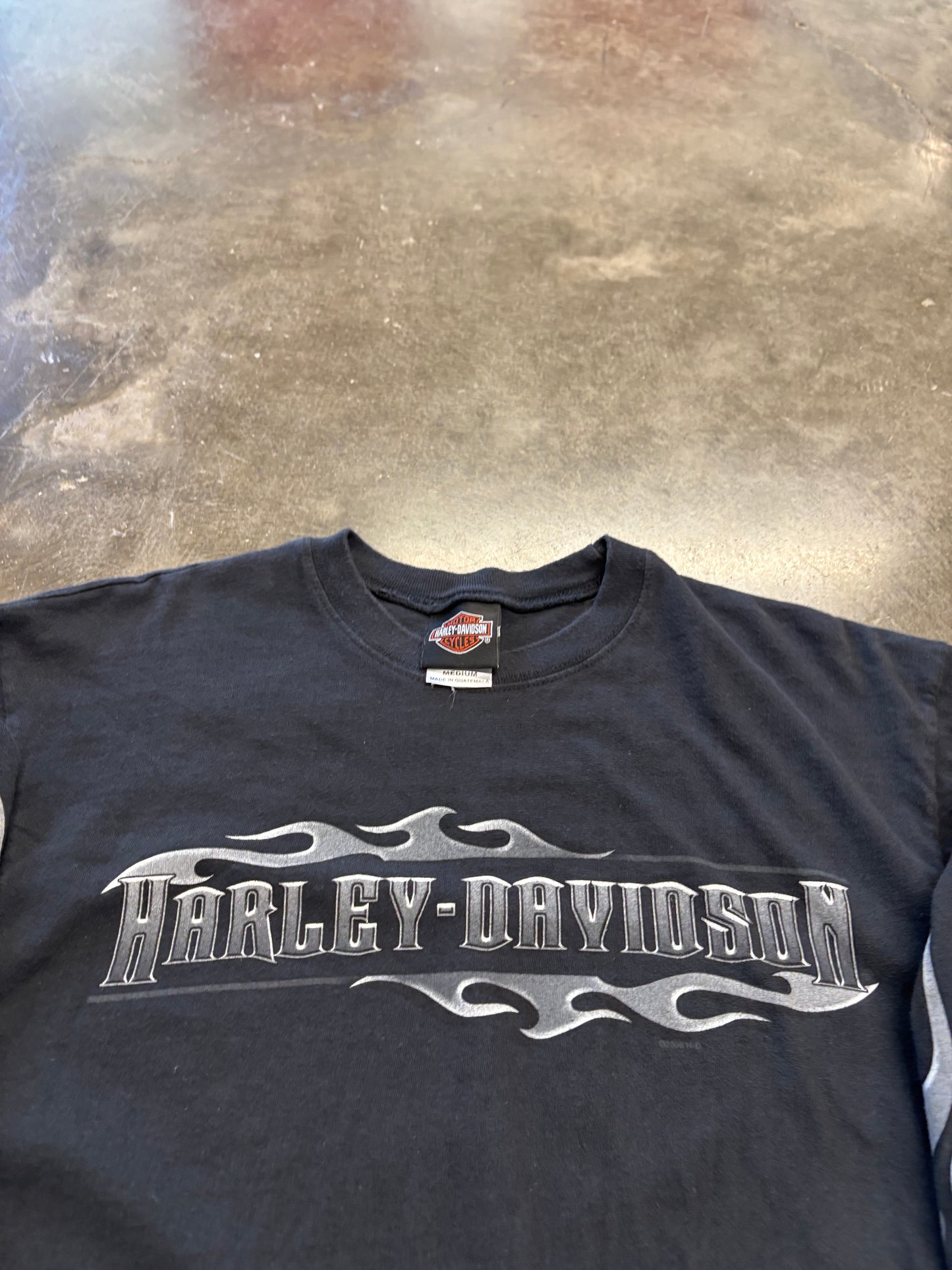 Vintage Harley Davidson chrome flame long sleeve size medium