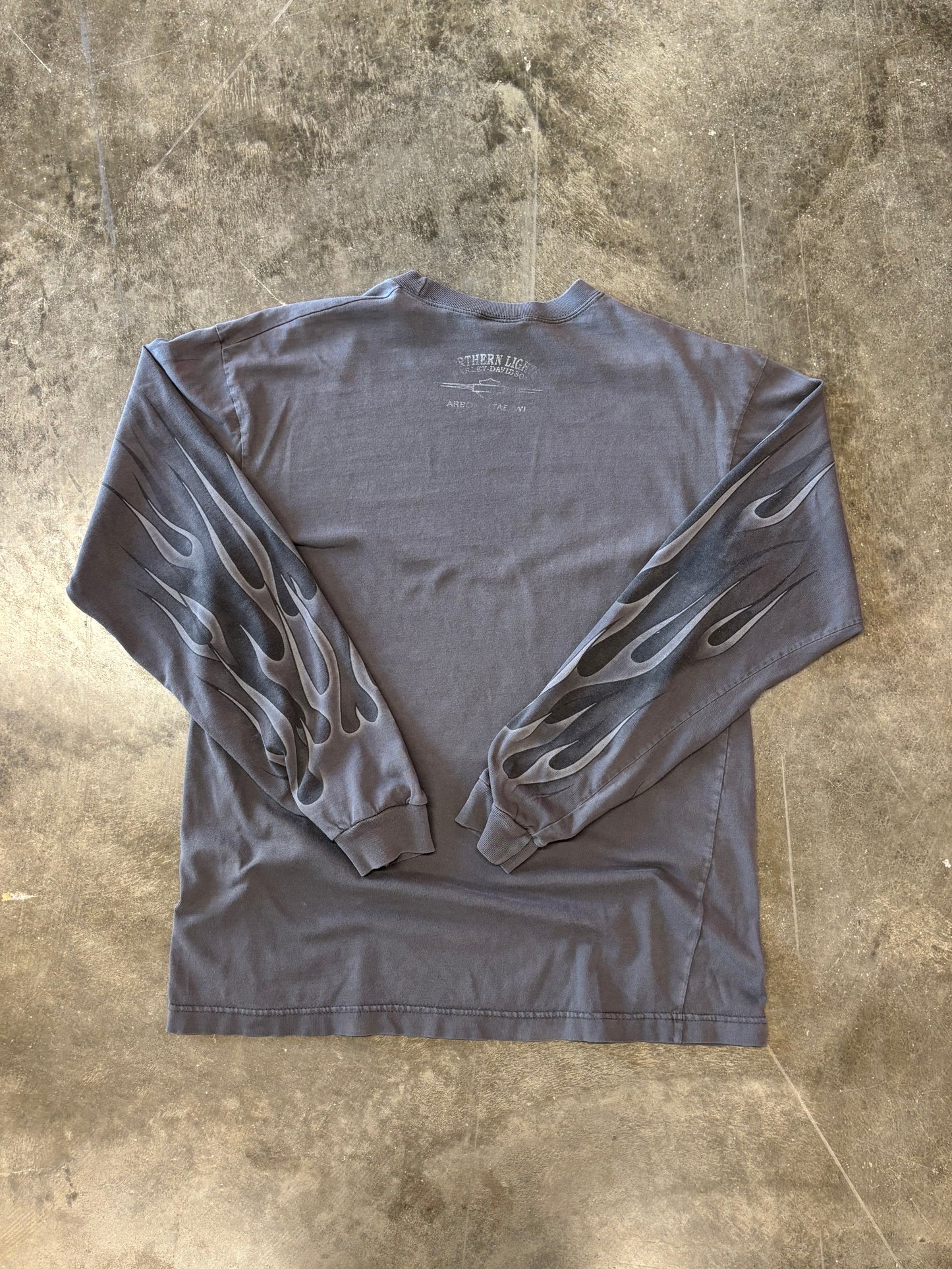 Vintage Harley Davidson Grey flame shirt size medium