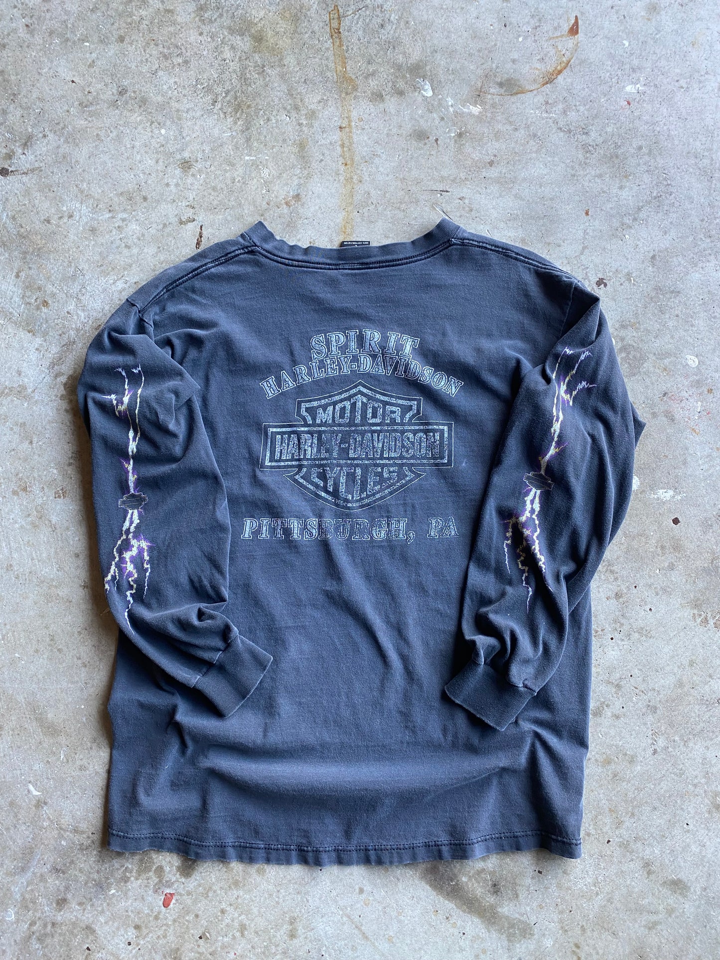 Vintage Harley Davidson Purple Eagle Lightning long sleeve shirt size large