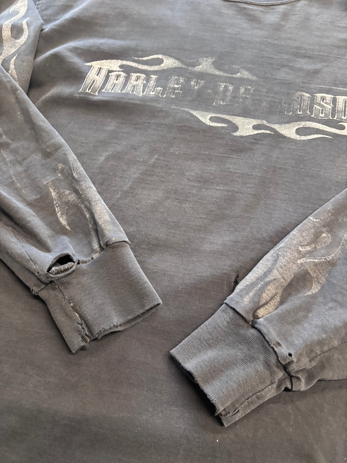 Vintage Harley Davidson chrome flame long sleeve size xl