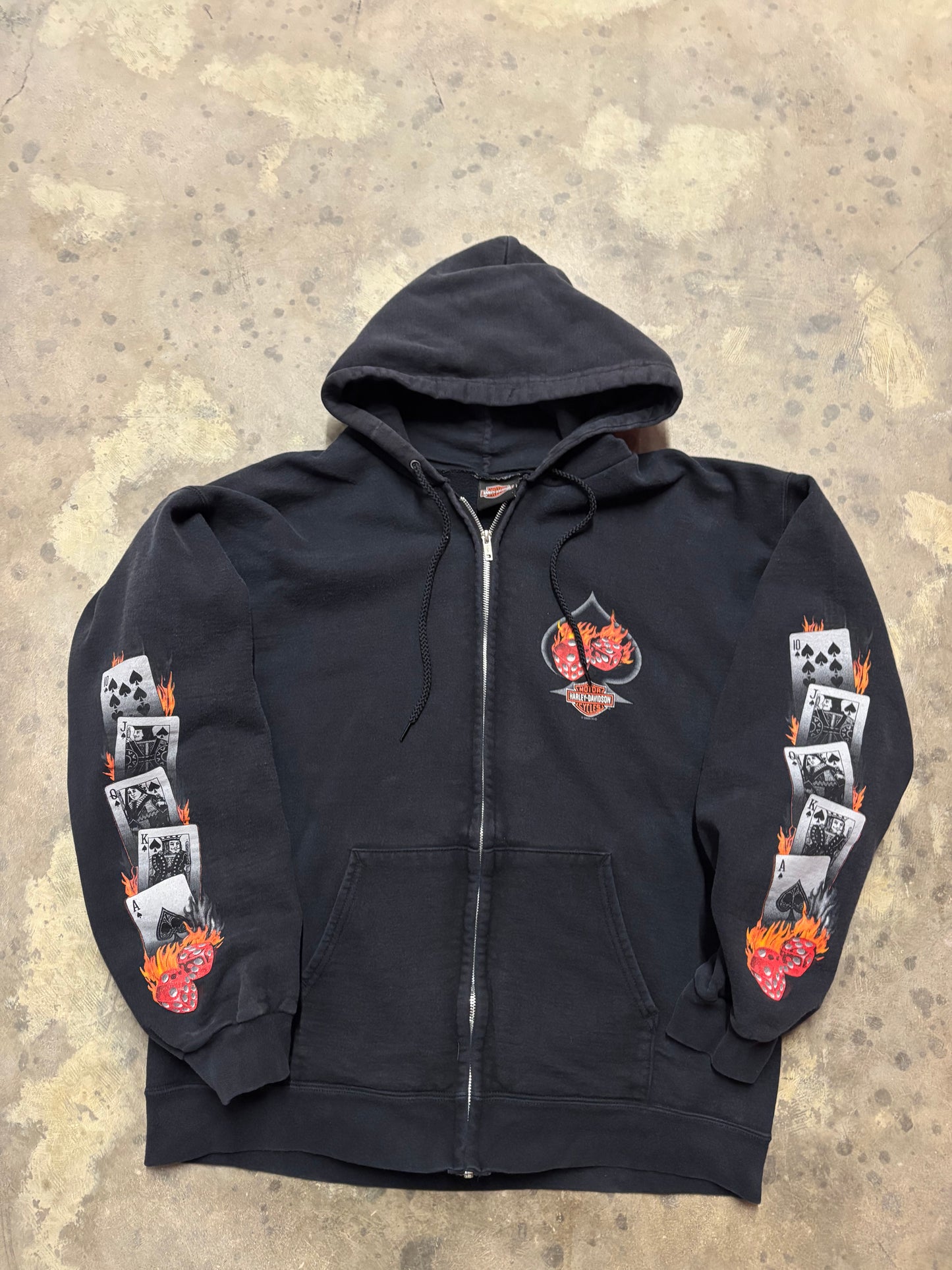Vintage Harley Davidson gambler zip up hoodie size large