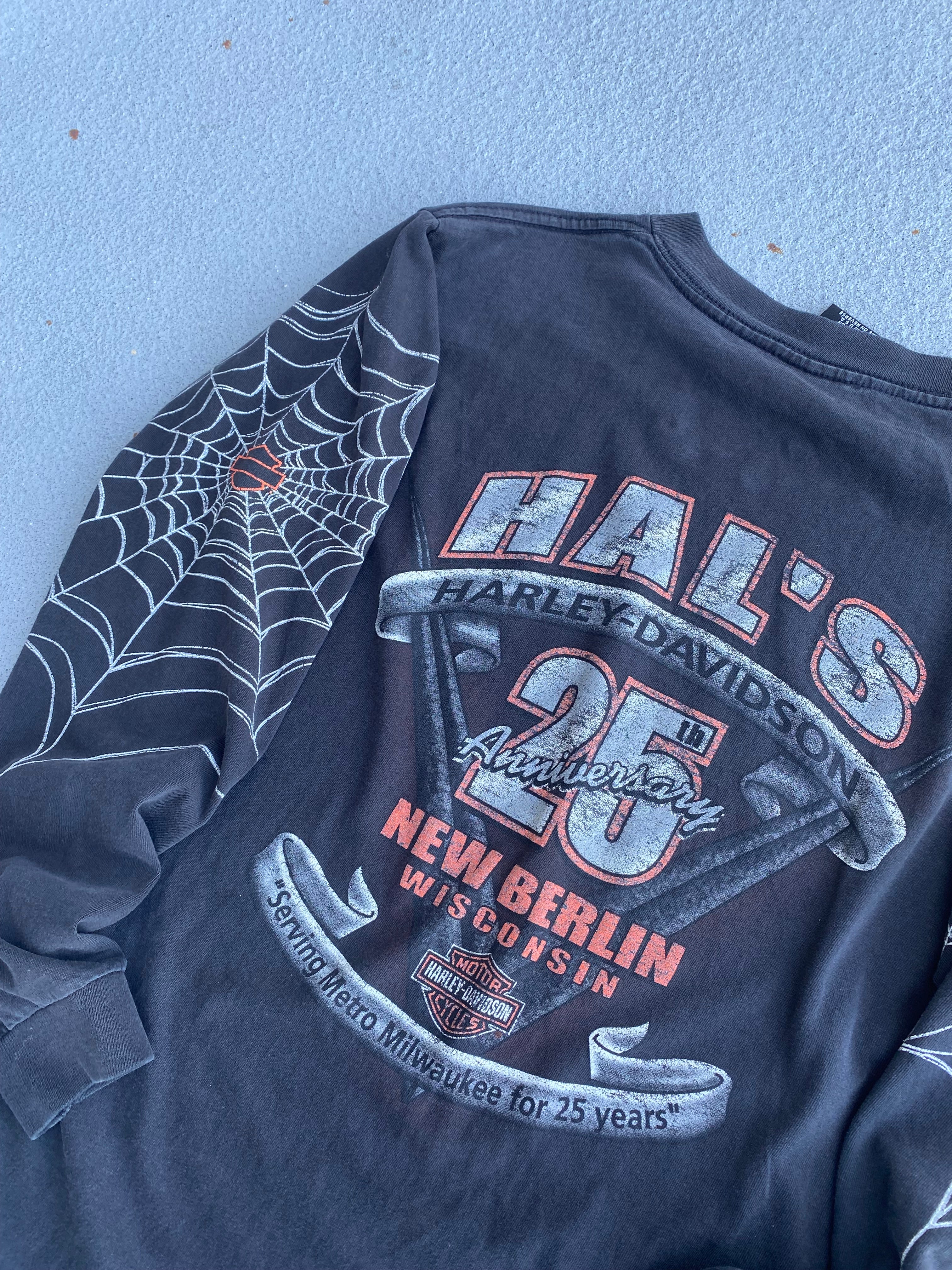 Vintage Harley Davidson Spider Web long sleeve shirt size