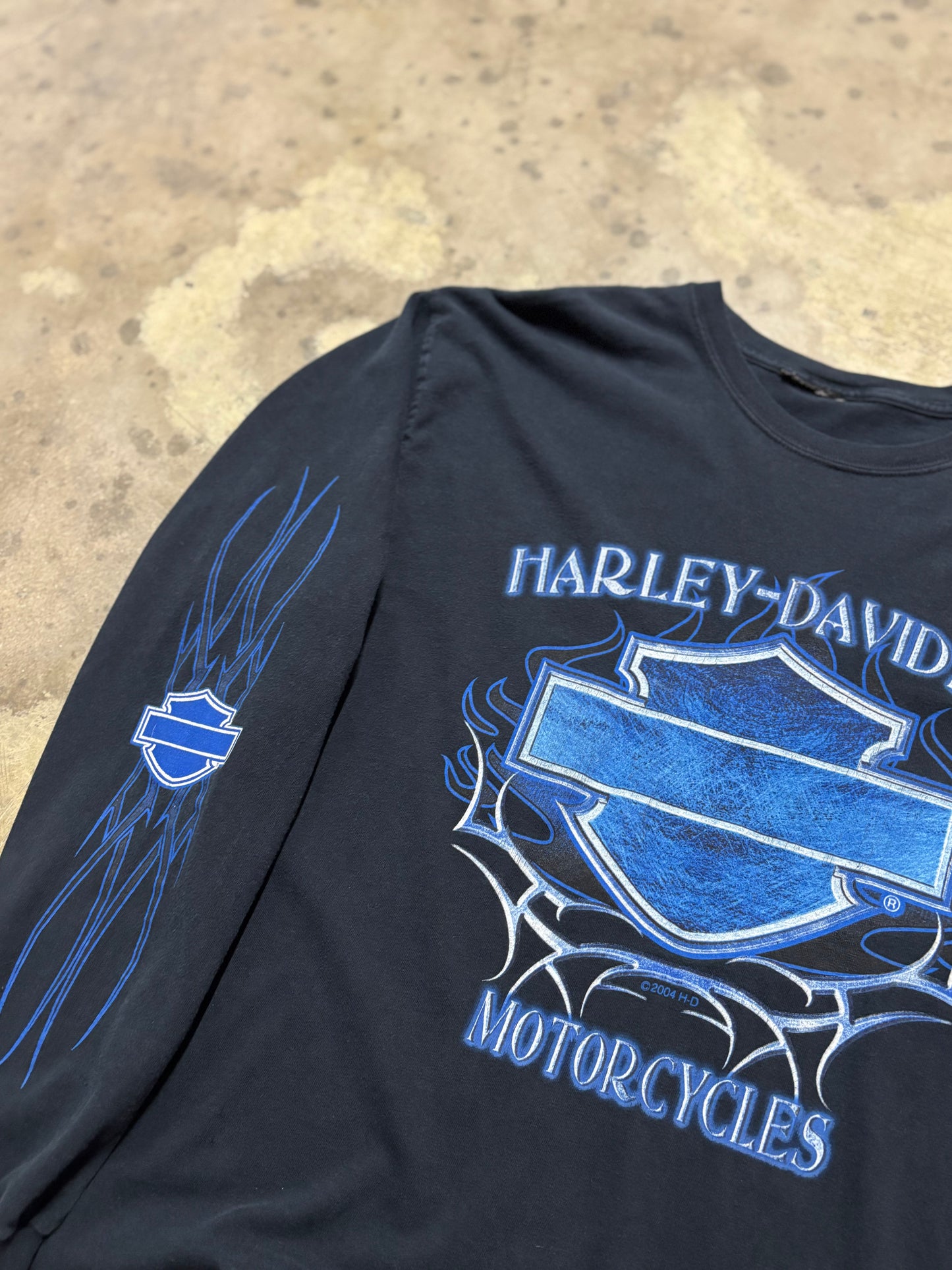Vintage Harley Davidson Blue Shield longsleeve shirt size large