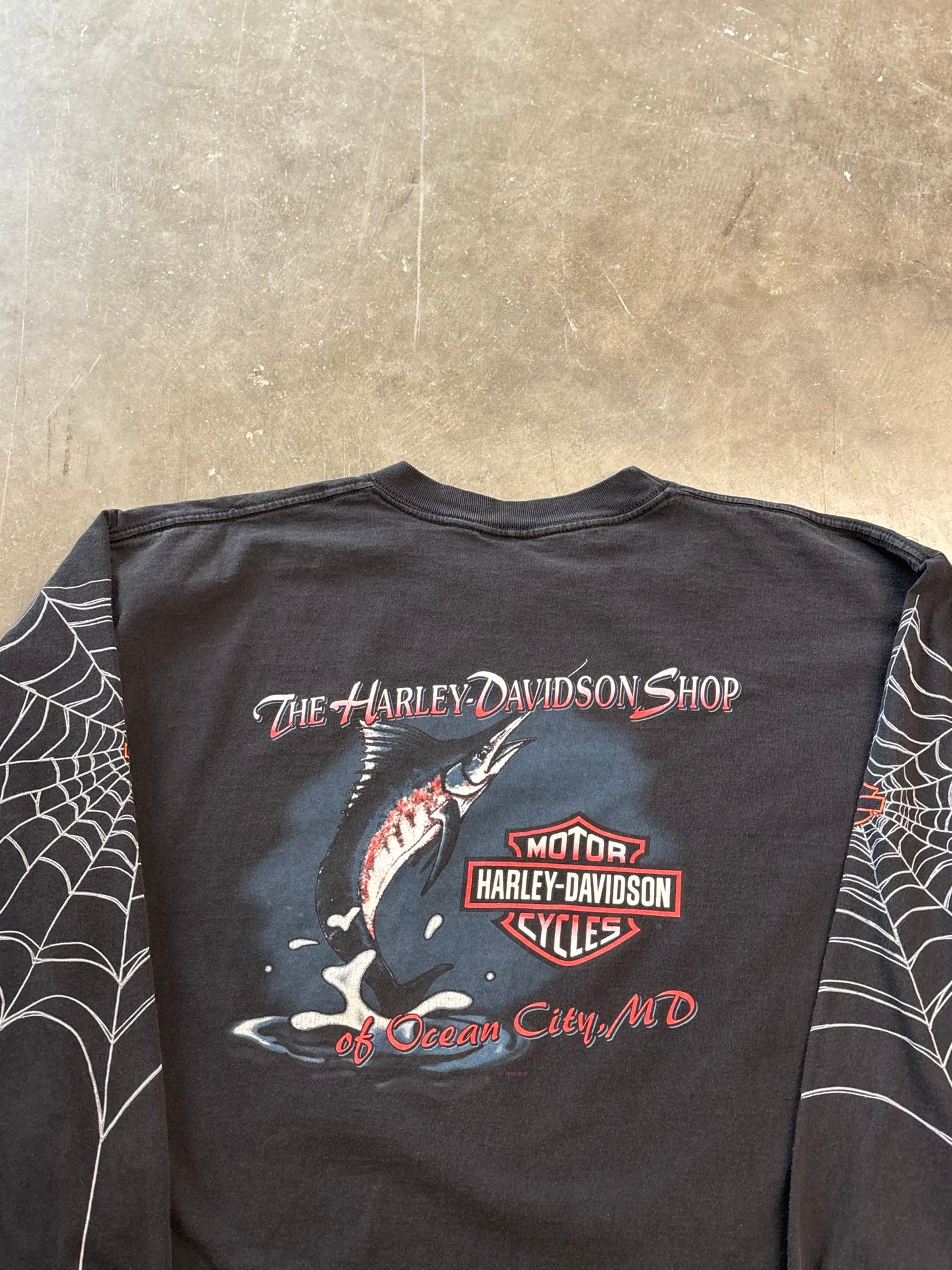 Vintage Harley Davidson spiderweb size xl long sleeve