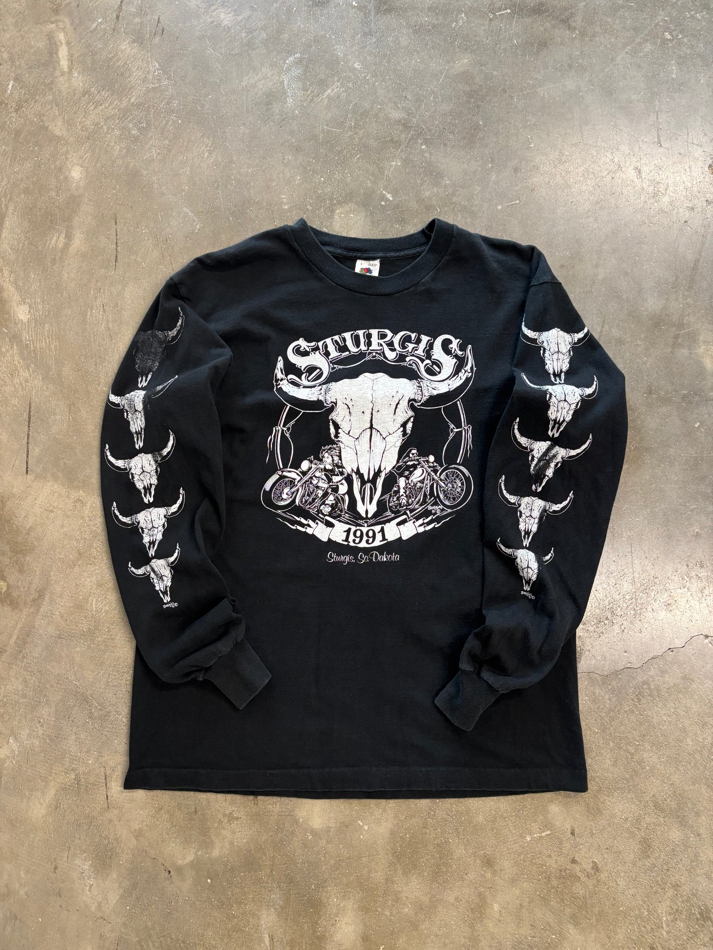 Vintage Sturgis Skull Pile long sleeve shirt  size large