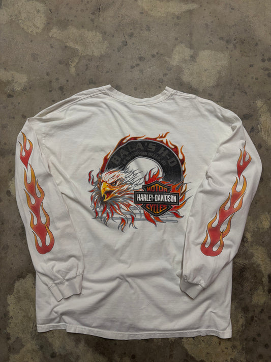 Vintage Harley Davidson orange flames longsleeve shirt size XXL