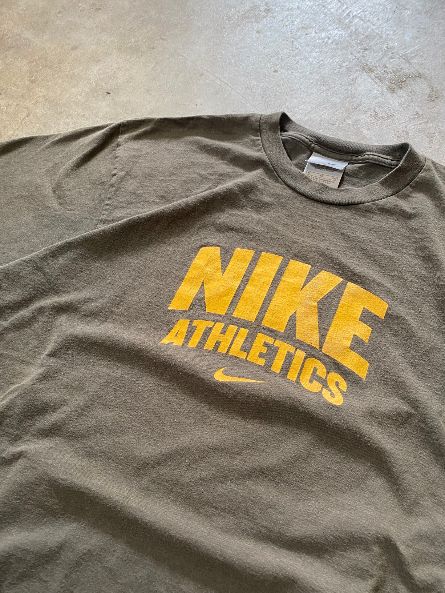 Vintage Y2K Nike spell out earth tone logo shirt Size XL