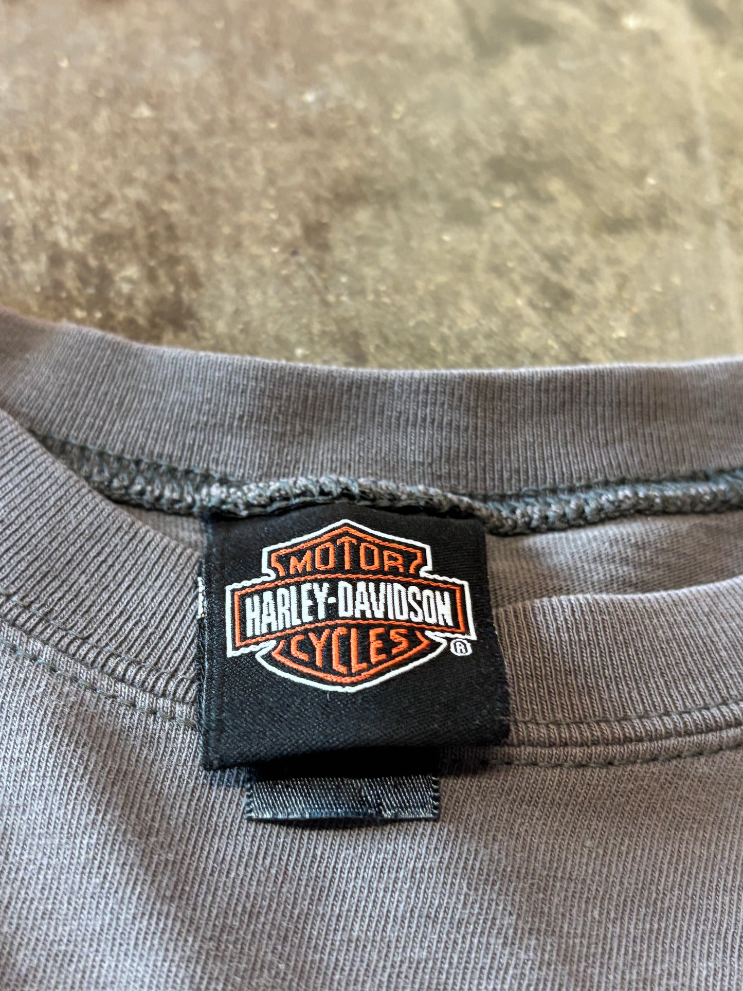 Vintage Harley Davidson Grey flame shirt size medium