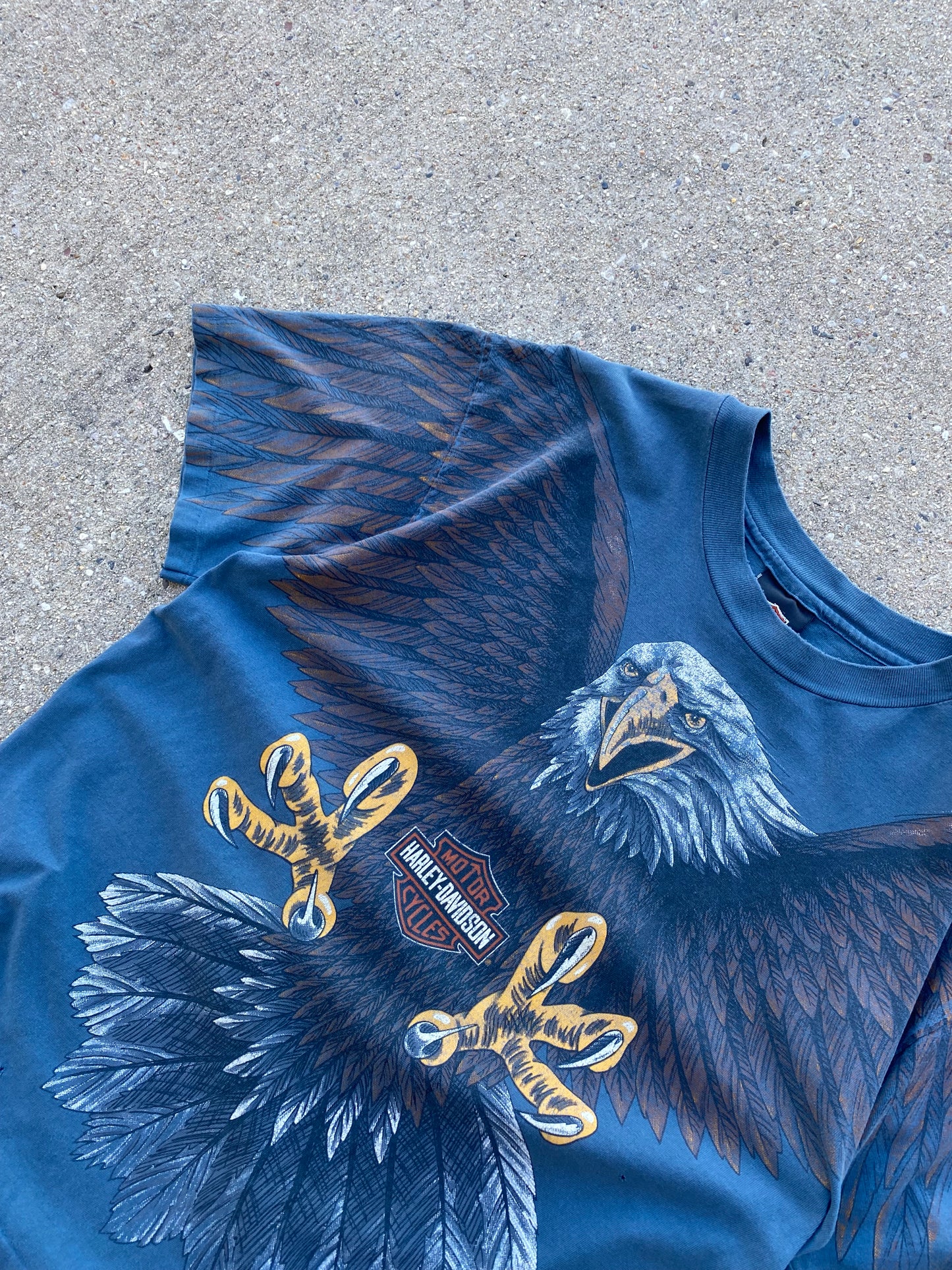 Vintage Harley Davidson Flying Eagle Blue Variant size large shirt