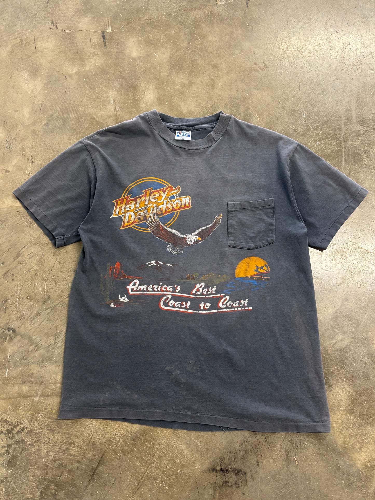 Vintage Sun Faded Harley Davidson Coast to coast 80’s shirt size xl