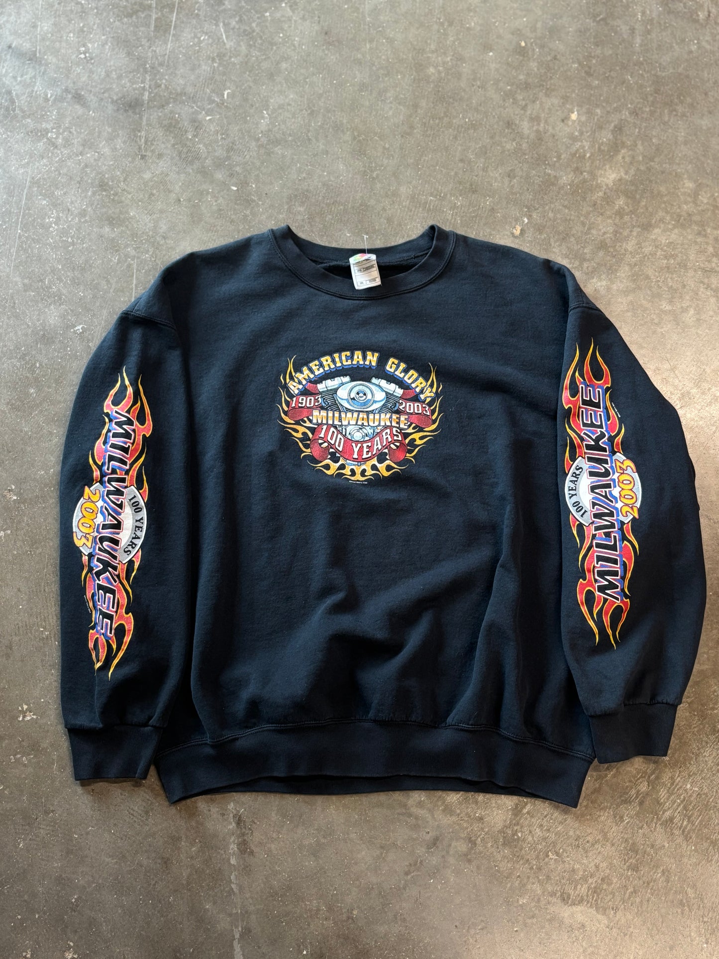 Vintage Bike Week flame sleeve sweatshirt size XXL