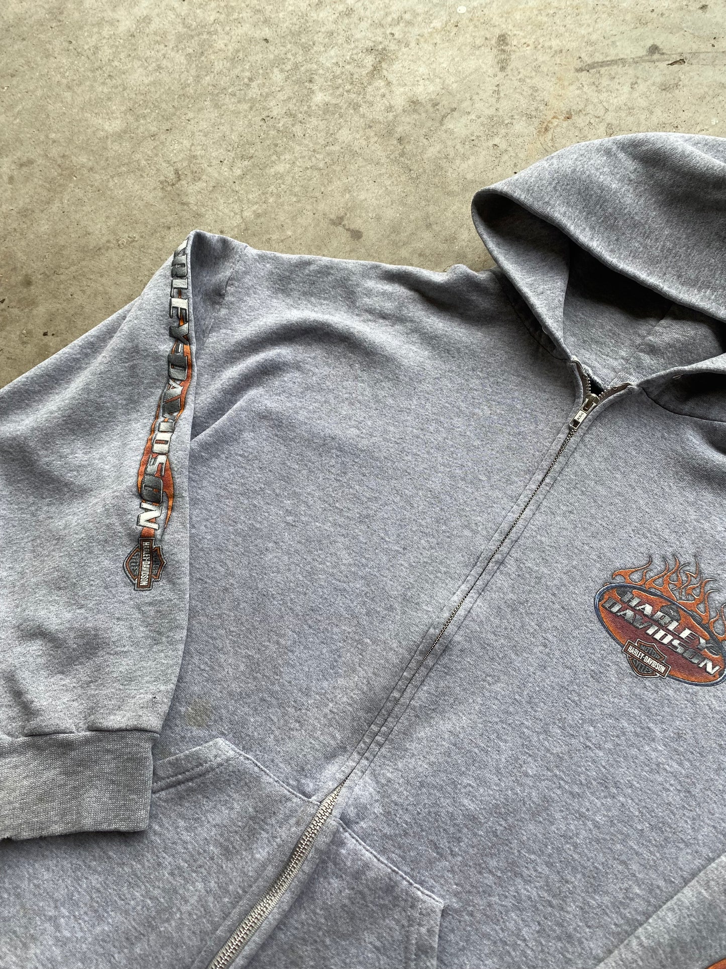 Vintage Harley Davidson Grey Zip up size extra large