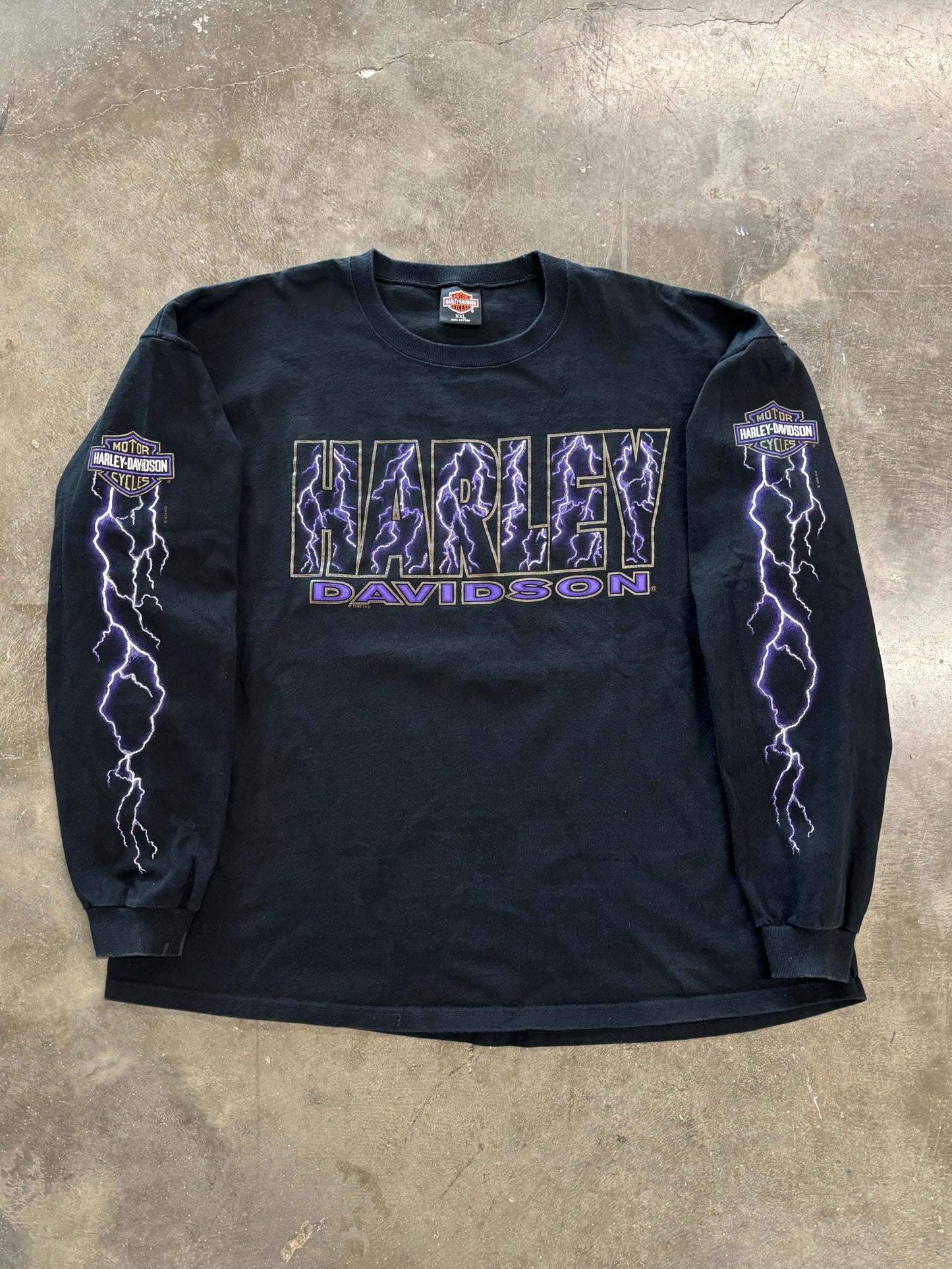 Vintage Harley Davidson Purple lighting shirt size xxl