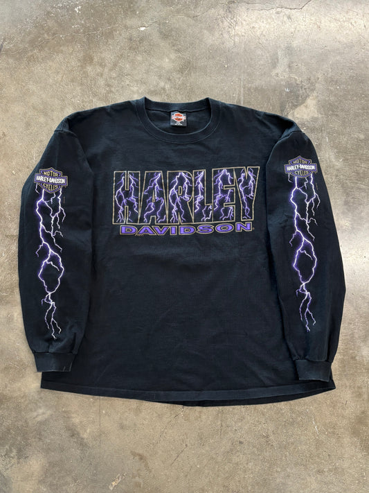 Vintage Harley Davidson Purple lighting shirt size xxl