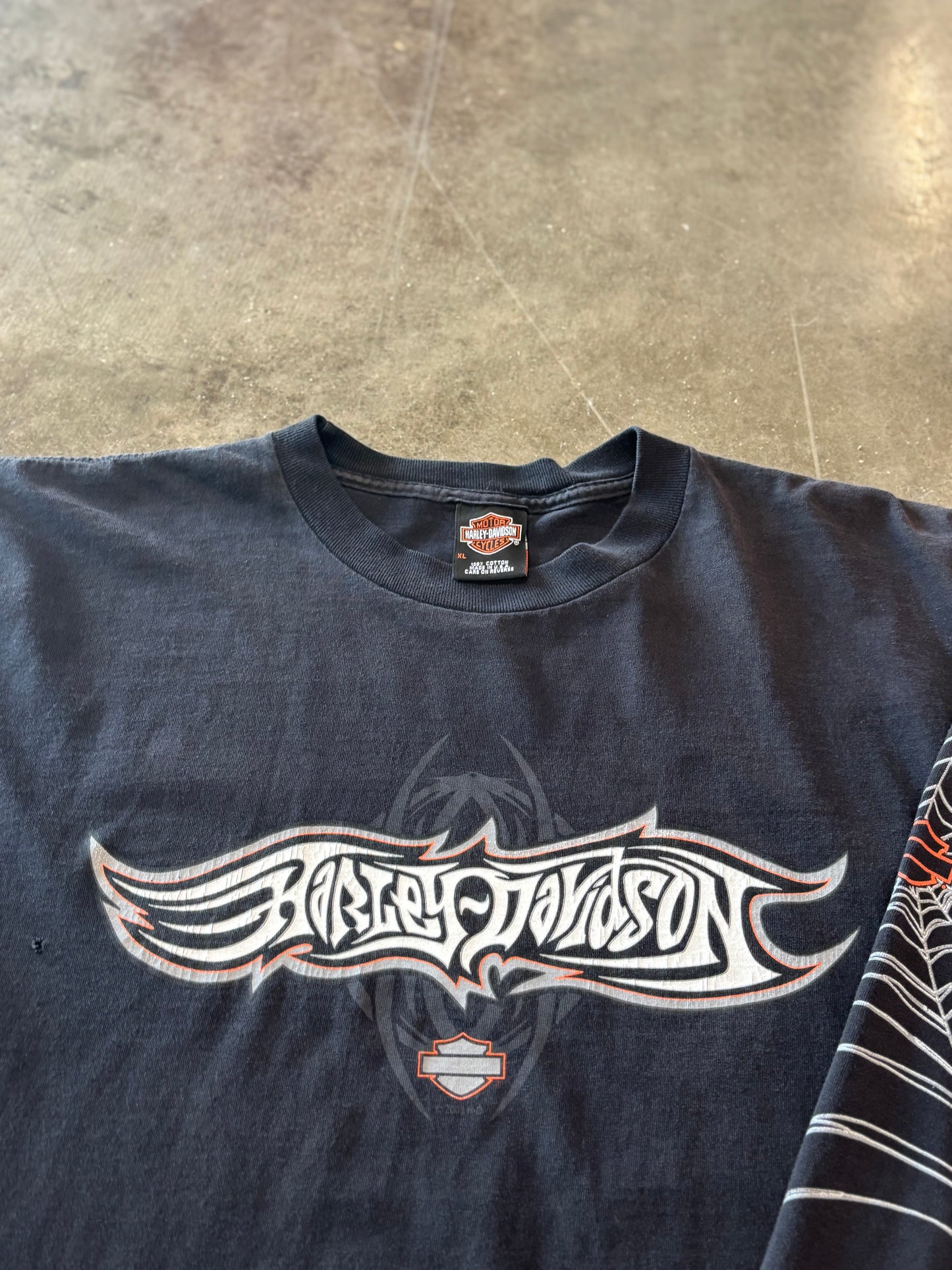 Vintage Harley Davidson spiderweb long sleeve size xl