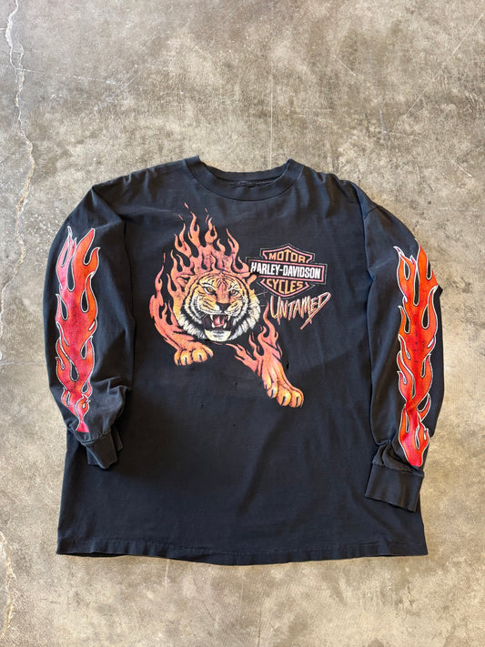 Vintage Harley Davidson Untamed Tiger long sleeve size xl