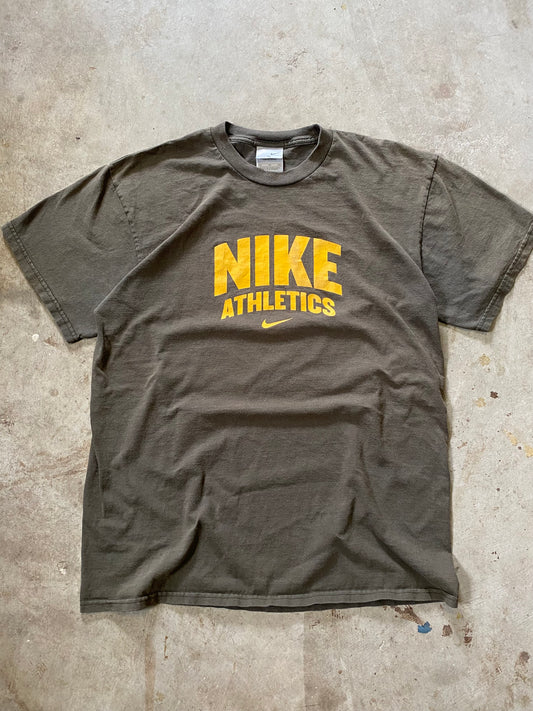 Vintage Y2K Nike spell out earth tone logo shirt Size XL